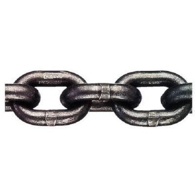 Corrente metálica grossa preta com elos ovais