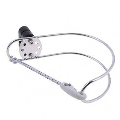 Suporte metálico para papel de parede cromado com base circular perfurada