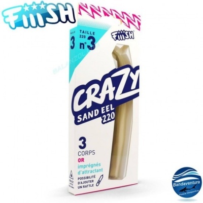 Embalagem de isco Fiiish Crazy Sand Eel 220 tamanho 3 cor ouro