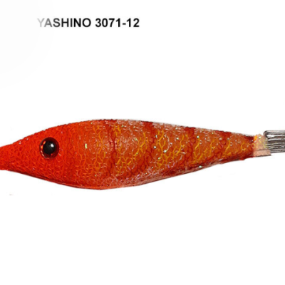 Isca de pesca vermelha em forma de lula com ganchos metálicos