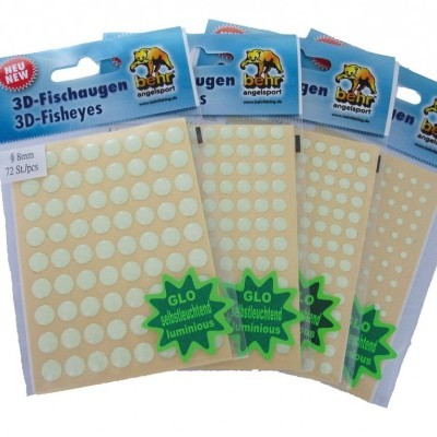 Pacotes de olhos 3D redondos de artesanato em fundo branco