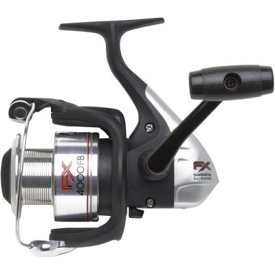 Carreto de pesca FX 4000FB prateado e preto com manivela preta