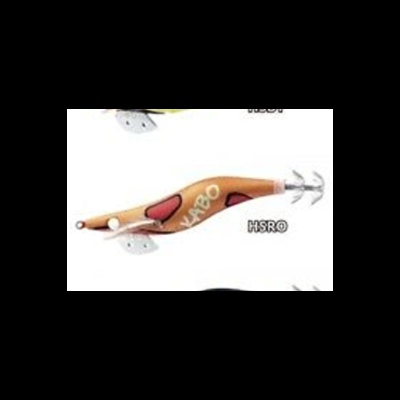 Isca de pesca em madeira com anzóis metálicos e texto VISBO