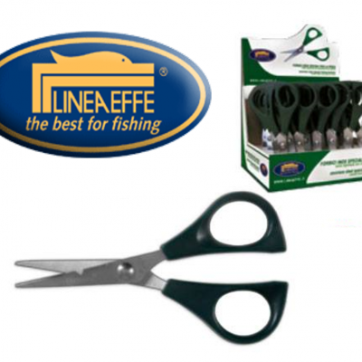Tesoura para pesca com pegas pretas e logótipo LINEAEFFE
