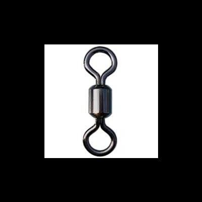 Girador de pesca metálico preto com dois anéis e cilindro central