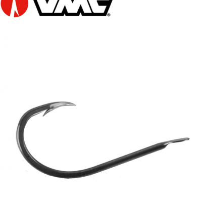 Anzol metálico preto para pesca com logotipo VMC