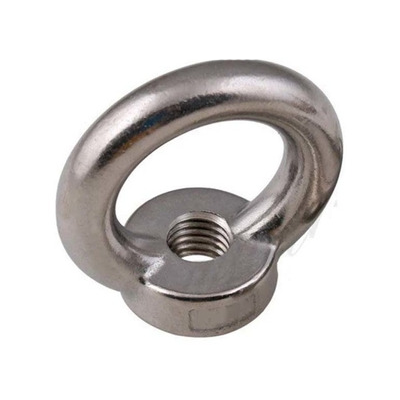Anel de elevação metálico prateado com rosca interna
