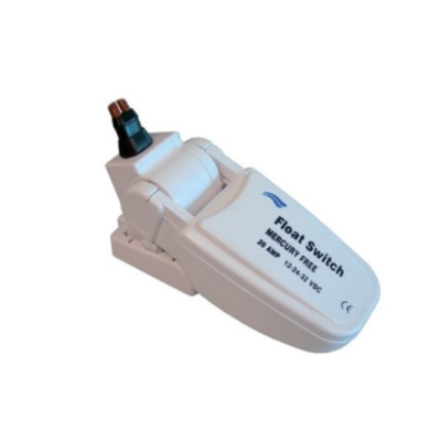 Interruptor de bóia flutuante branco com texto impresso