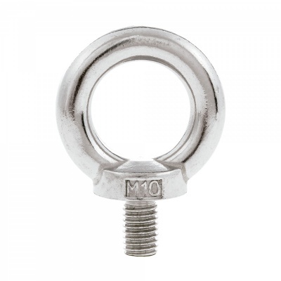 olhal de metal cromado com rosca e gravação M10