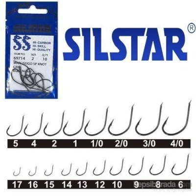 Pacote azul com anzóis de metal pretos SILSTAR para pesca
