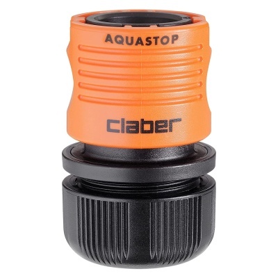 Adaptador de mangueira de jardim laranja e preto AQUASTOP claber
