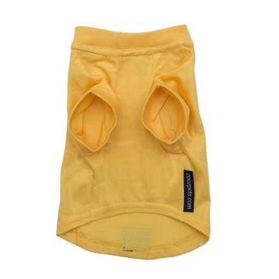 Camisola amarela para cão com etiqueta preta