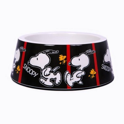 Comedouro para cães em plástico com personagens Snoopy e Woodstock