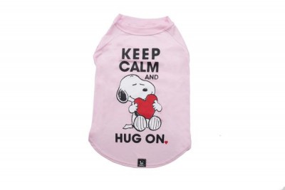 Camisola rosa para cão com Snoopy e texto motivacional