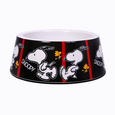 Comedouro para cães em plástico com personagens Snoopy e Woodstock