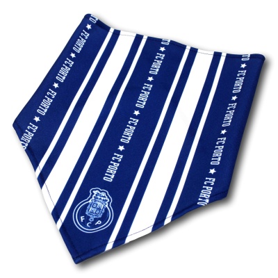 Lenço triangular azul e branco com logotipo e texto FC Porto