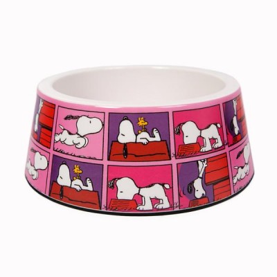 Comedouro de cerâmica para cães com imagens do Snoopy em quadrinhos 