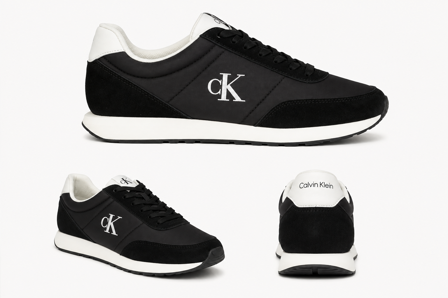Calvin Klein Sneakers – Sort Black and white Calvin Klein sneakers with CK logo and white sole