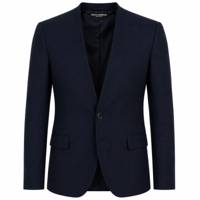 Blazer masculino azul escuro Dolce & Gabbana com um botão e bolsos