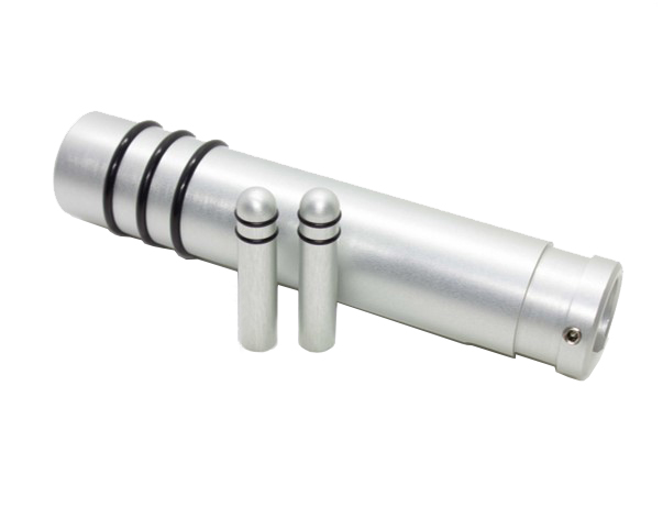 Acessórios metálicos prateados para varão de cortina