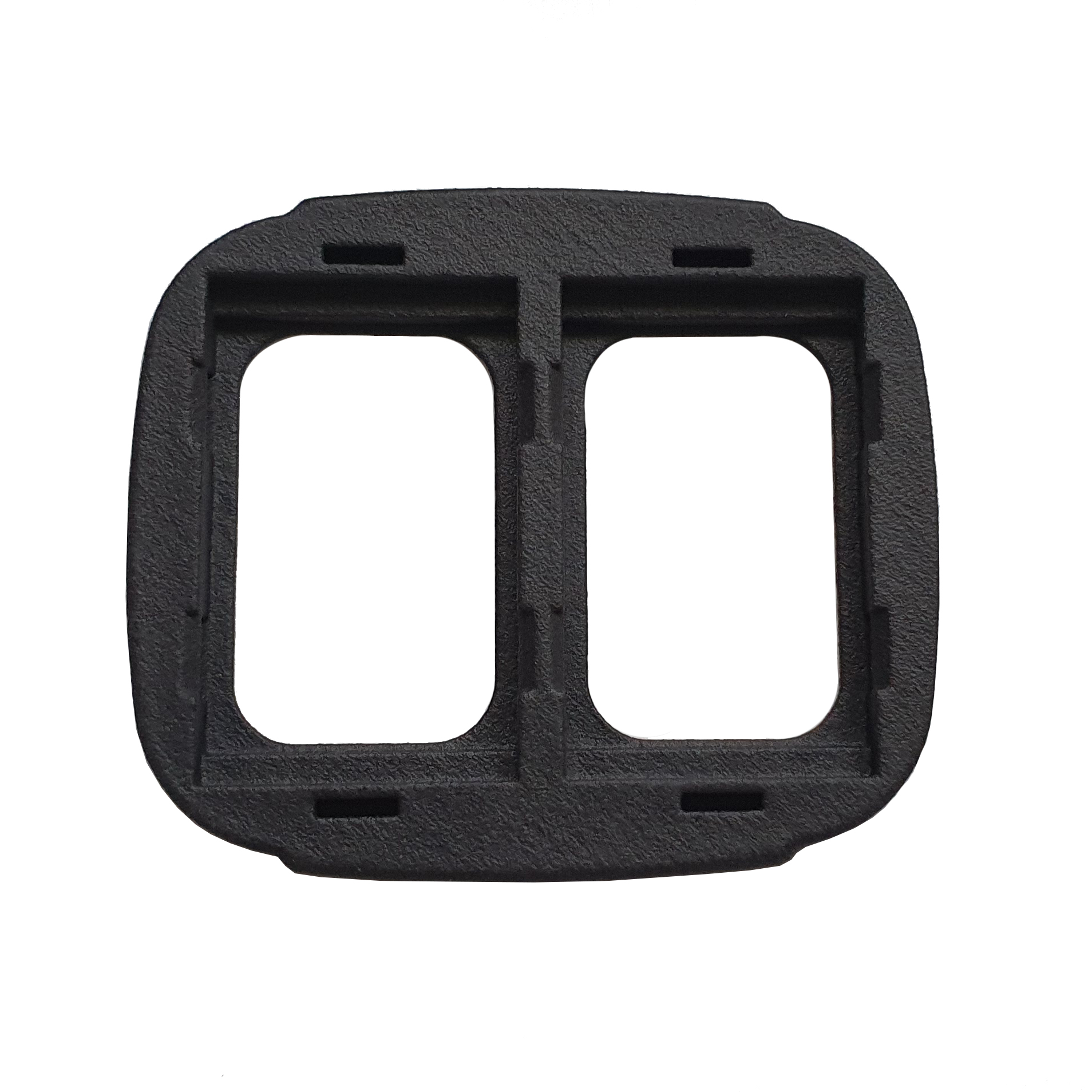 Moldura dupla preta em plástico com recortes