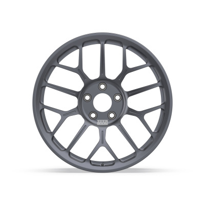 Dark grey multi-spoke alloy car wheel rim with BRAID text