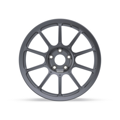 Dark grey alloy wheel rim with ten spokes and BRAID text on the hub