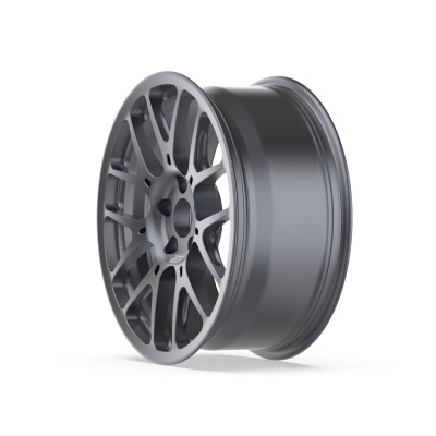 Dark gray multi-spoke BBS alloy wheel rim on a white background
