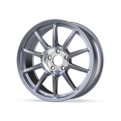 Silver metal alloy wheel rim with 10 spokes and brand text BRAID