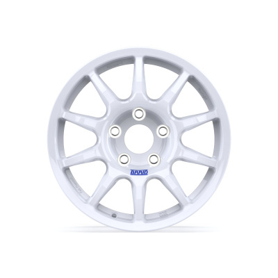 White alloy wheel rim with BRAID text on white background