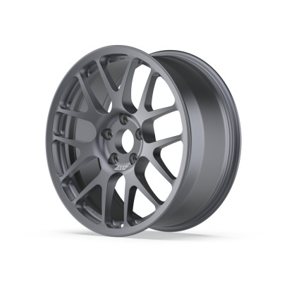 Gray alloy wheel rim with multi-spoke design and BBS CH-R text