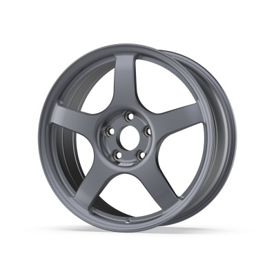 Gray five-spoke alloy car wheel rim with BRAID text.