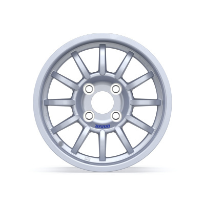 Silver alloy wheel rim with BRAID branding