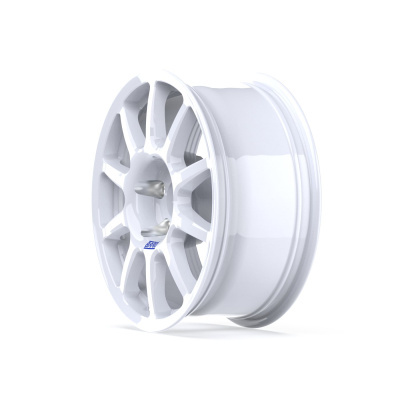 White alloy racing wheel rim with BRM logo
