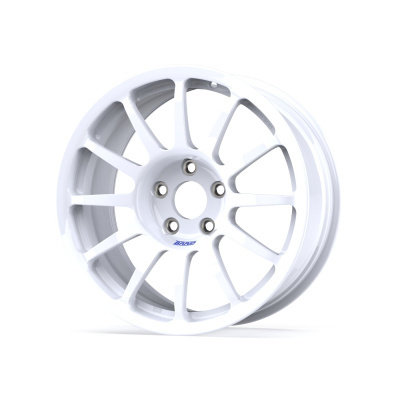 White multi-spoke car wheel rim with BRAID text