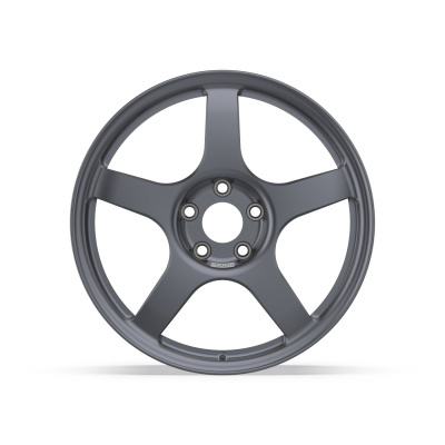 dark gray five-spoke car wheel rim with five lug holes
