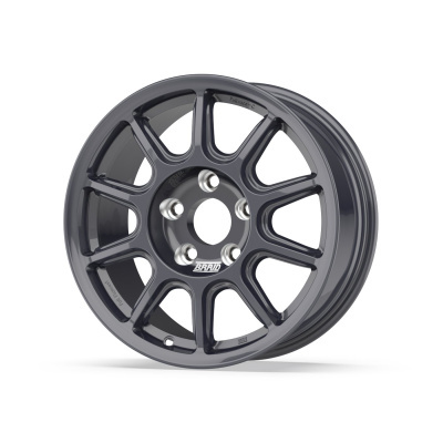 Dark metallic alloy car wheel rim with BRAID and Fullrace-C text