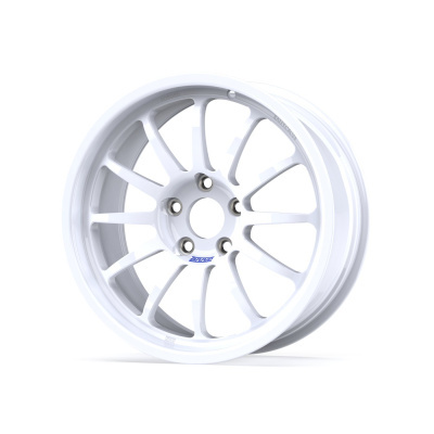 White forged car alloy wheel with multiple spokes and BRAID label