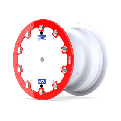 White rim with red outer ring and BRAID logo