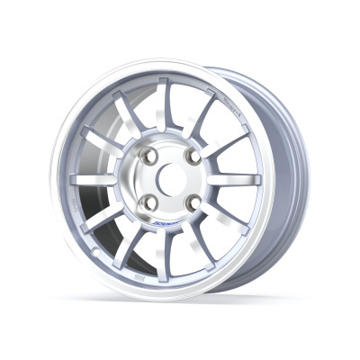 Silver multi-spoke alloy car wheel rim