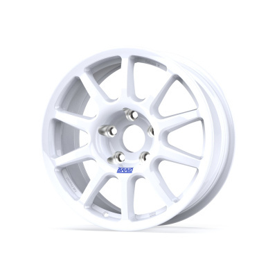 White alloy car wheel rim with BRAID branding and silver lug nuts