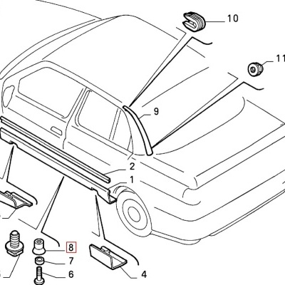 Plastic&#x20;Grommet&#x20;for&#x20;Sill&#x20;&#x2F;&#x20;Skirt&#x20;Fixation