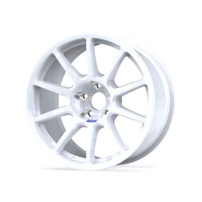 White multi-spoke car wheel rim with BRAID logo