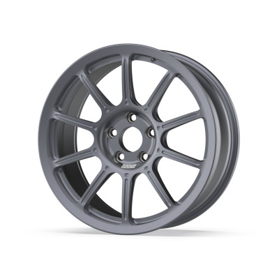 Gray multi-spoke alloy car wheel rim with BRAID logo