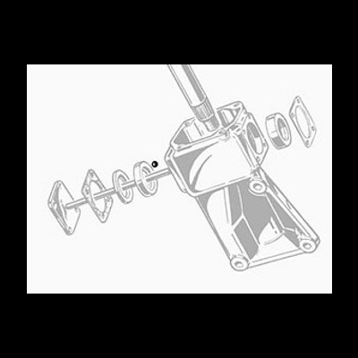 Peças mecânicas de caixa de engrenagens em desenho preto e branco