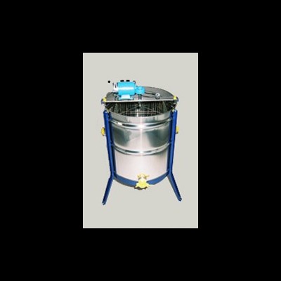 Extractor de mel em aço inoxidável com estrutura azul e motor azul claro