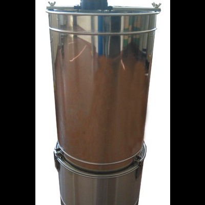 Filtro inox com tampa e suporte cilíndrico