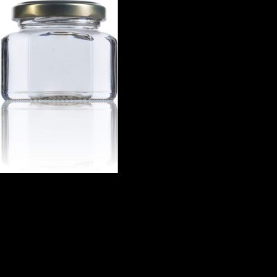 frasco de vidro quadrado com tampa metálica dourada