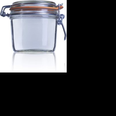 Frasco de vidro transparente com tampa de fecho hermético laranja