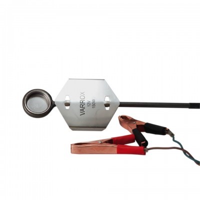 Dispositivo de medição metálico com terminais de pinça vermelhos e pretos